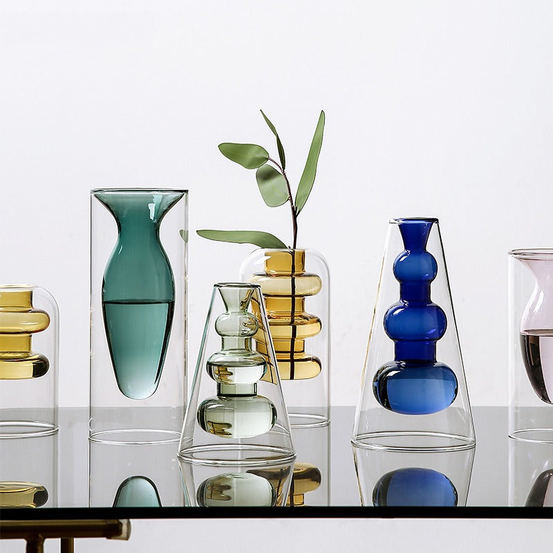 Colourful Glass Transparent Vase