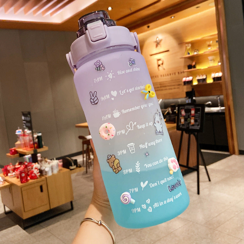 Portable Water Bottle with Safety Lock and Straw