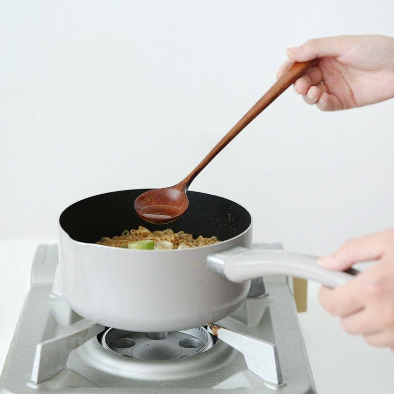 Wooden Natural Round Cooking Spoons